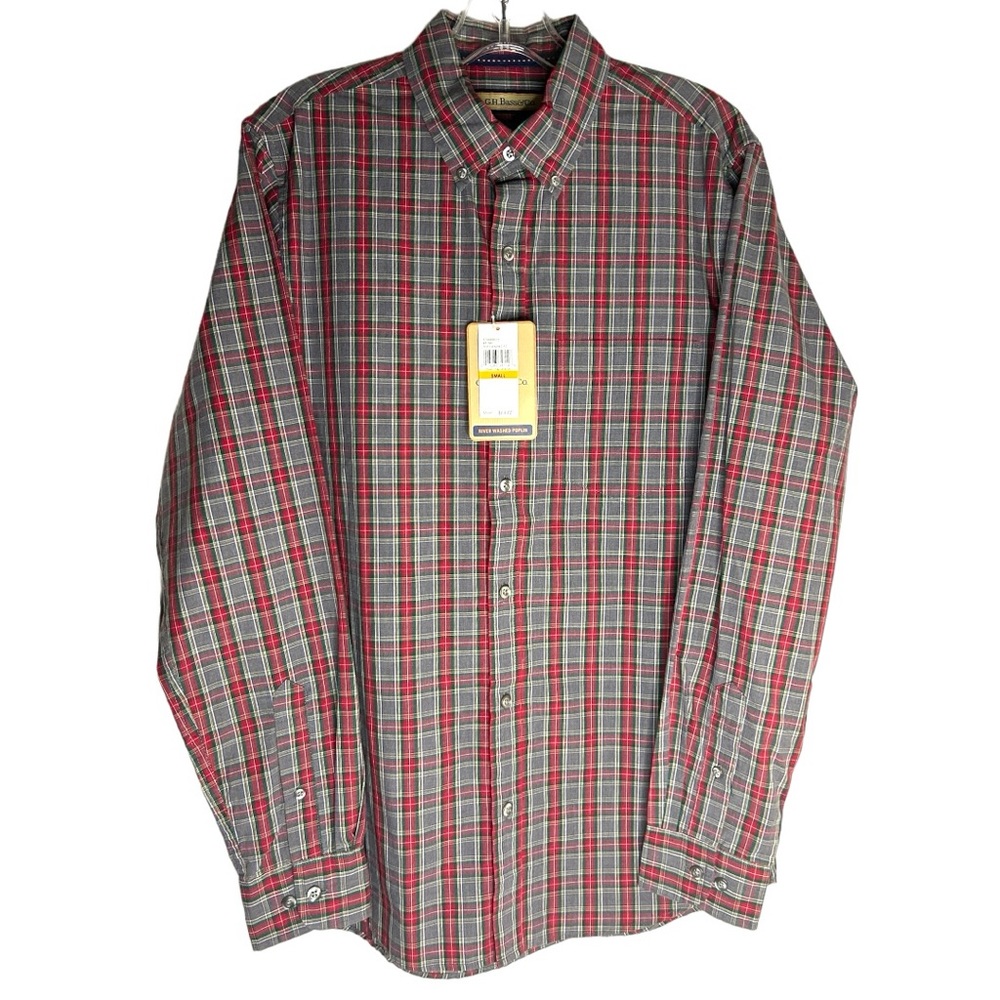 G.H. Bass‎ & Co - River Washed Poplin Plaid Button Down Shirt - Men’s Size Small